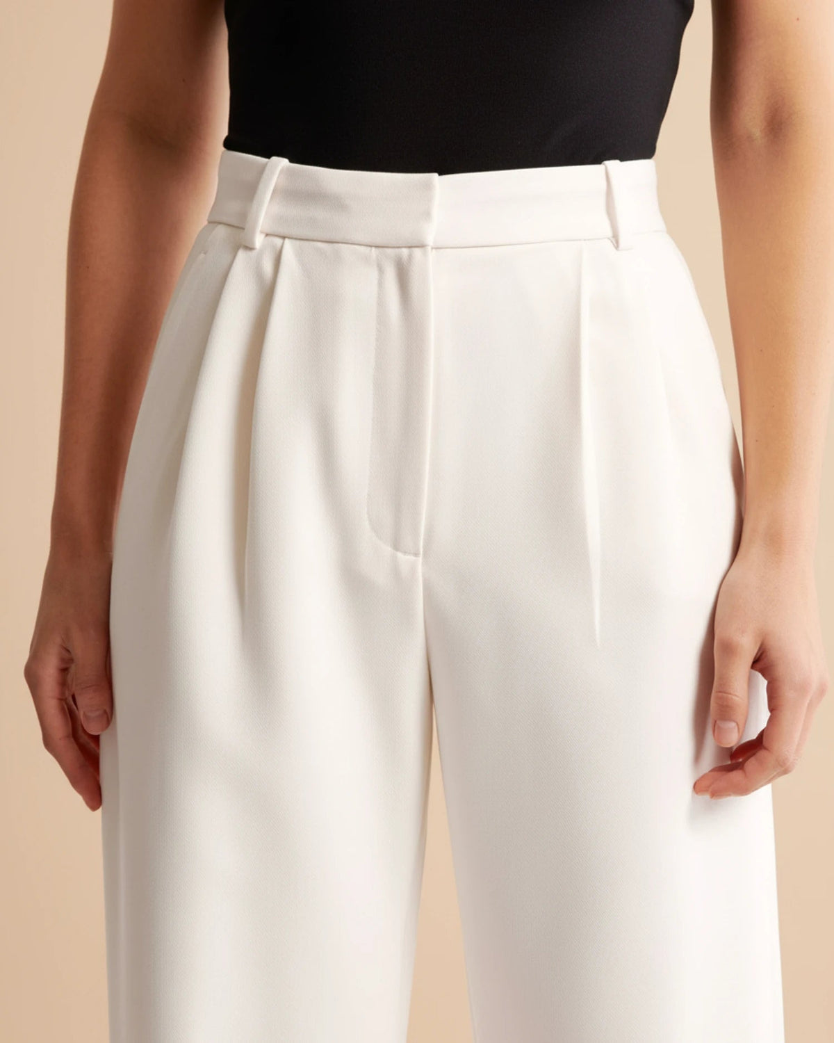 High-Waisted Pleated Wide-Leg Pants