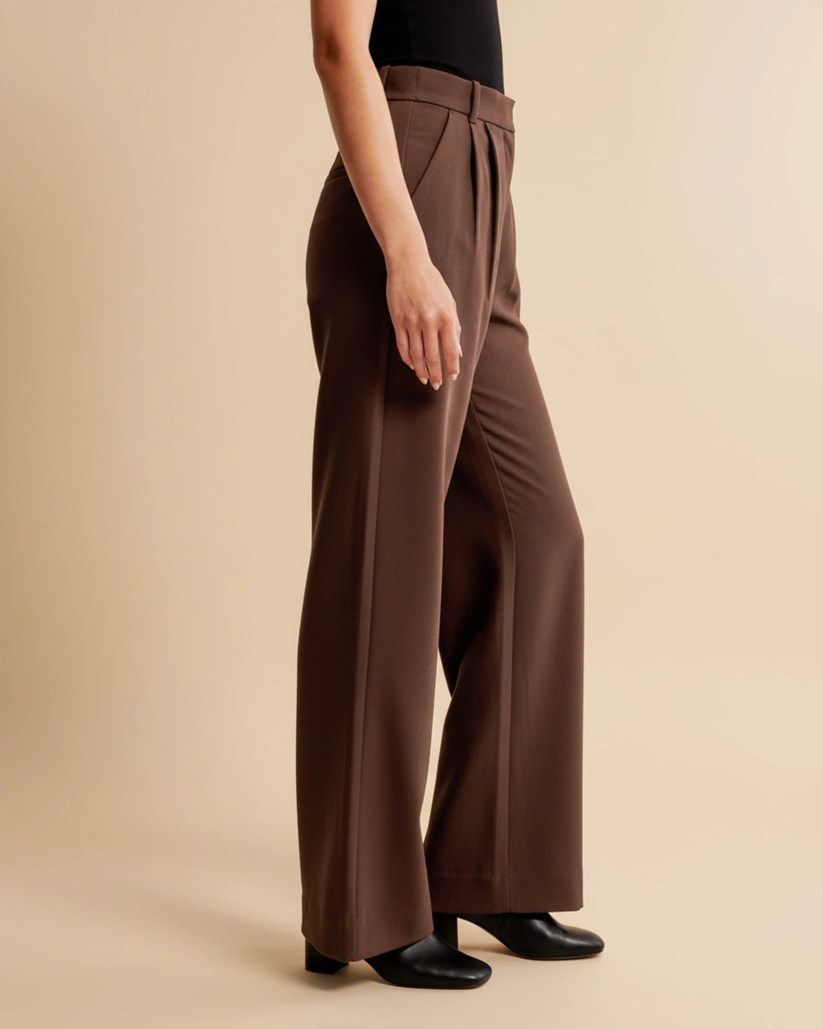 High-Waisted Pleated Wide-Leg Pants