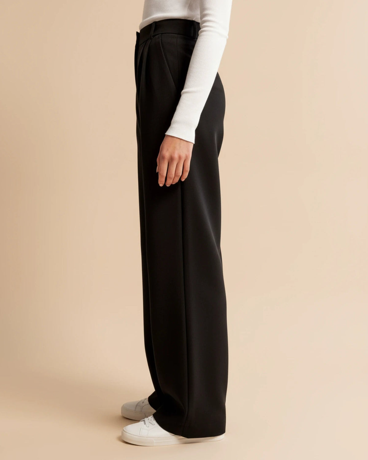 High-Waisted Pleated Wide-Leg Pants