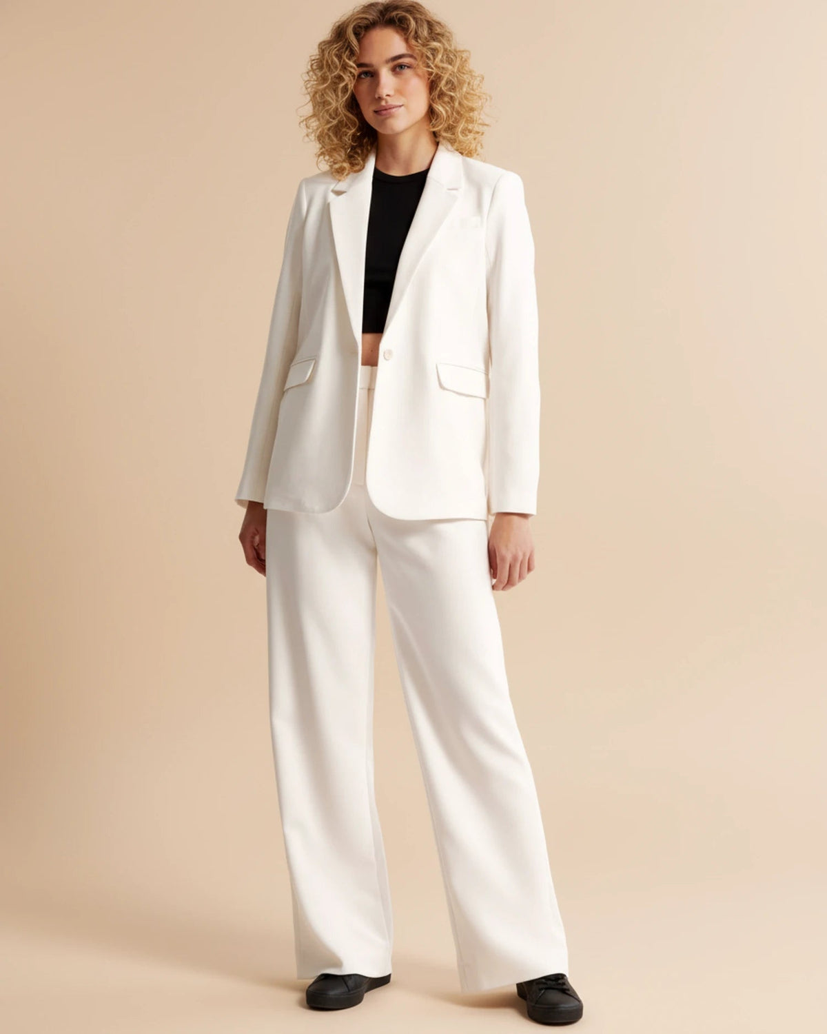 High-Waisted Pleated Wide-Leg Pants