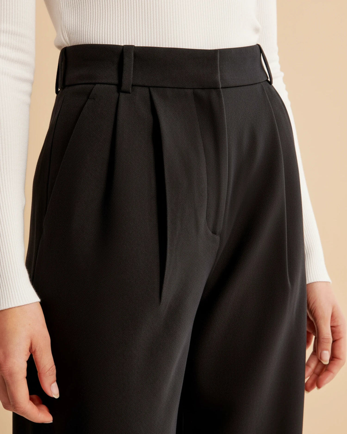 High-Waisted Pleated Wide-Leg Pants