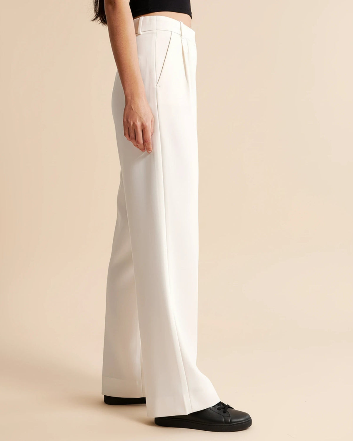 High-Waisted Pleated Wide-Leg Pants