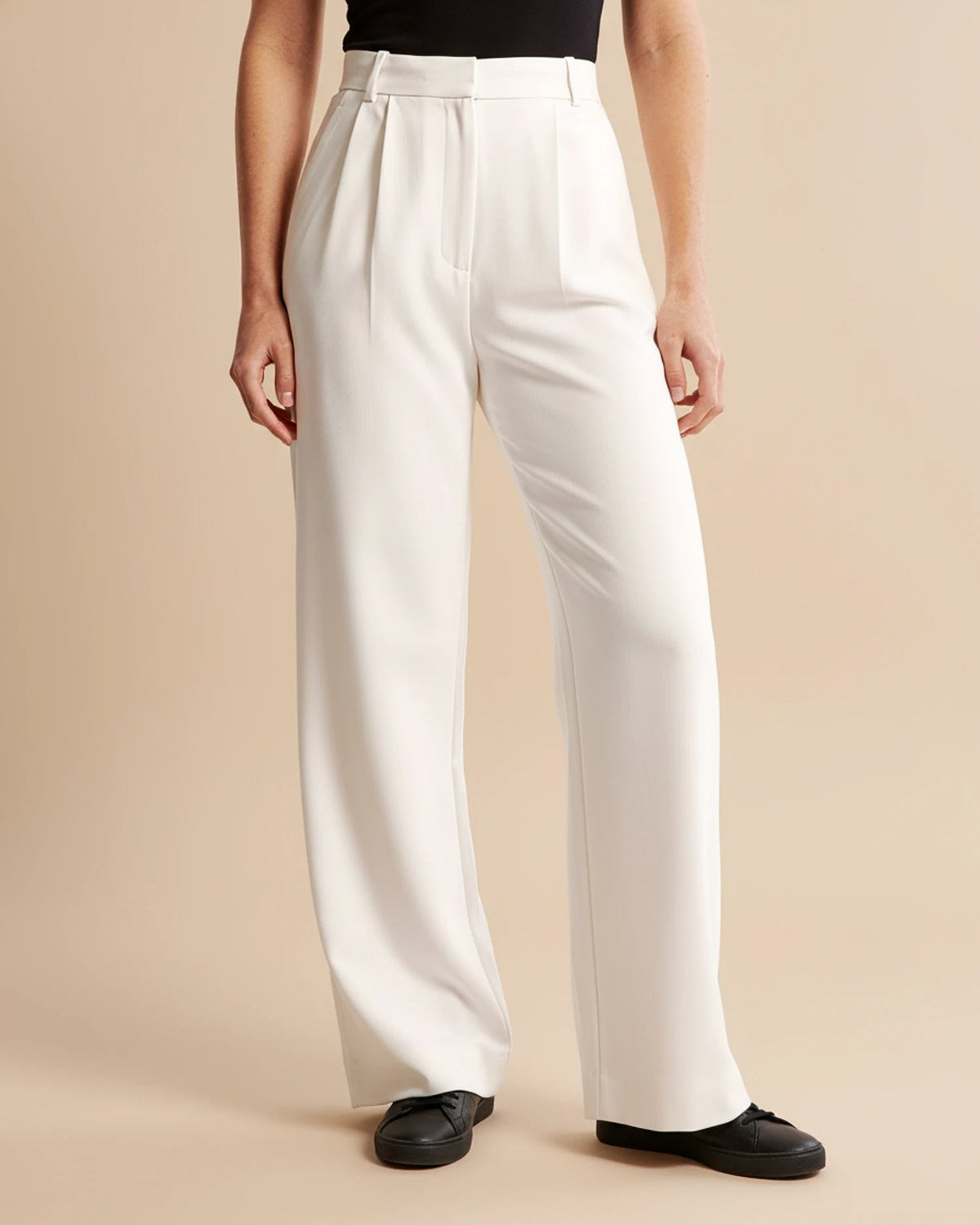High-Waisted Pleated Wide-Leg Pants