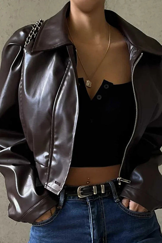 Cropped Puff-Sleeve Jacket