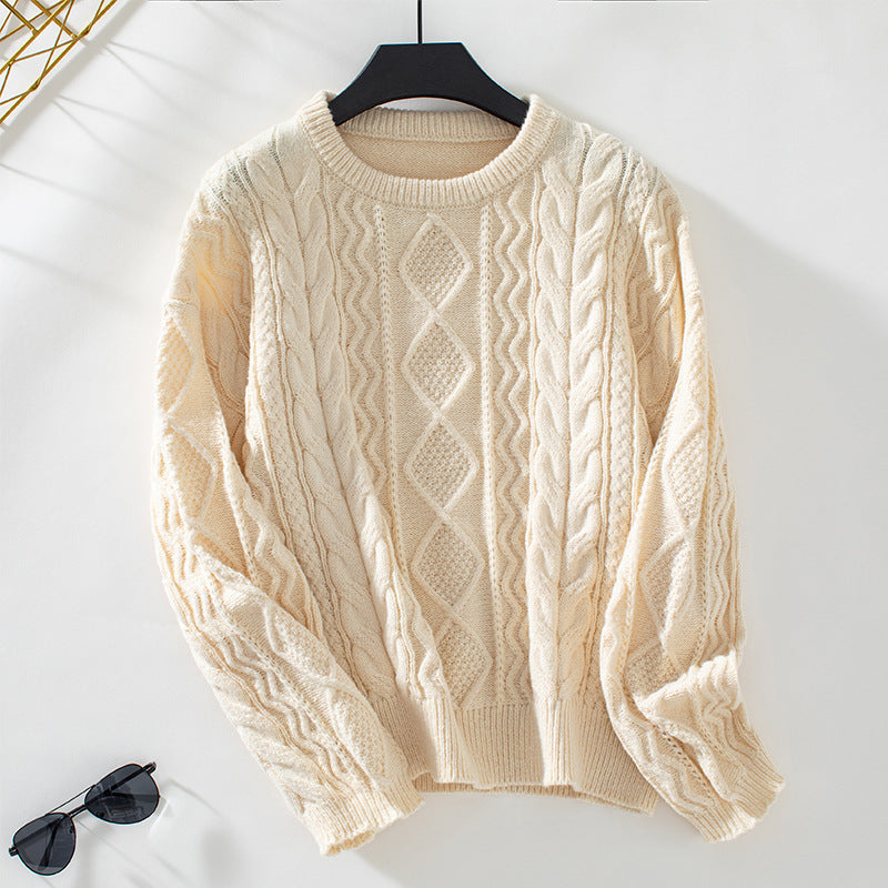 Cable-Knit Long-Sleeve Sweater