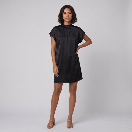 Straight-Cut Round Neck Dress
