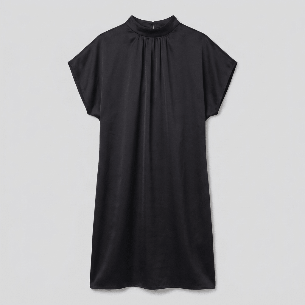 Straight-Cut Round Neck Dress