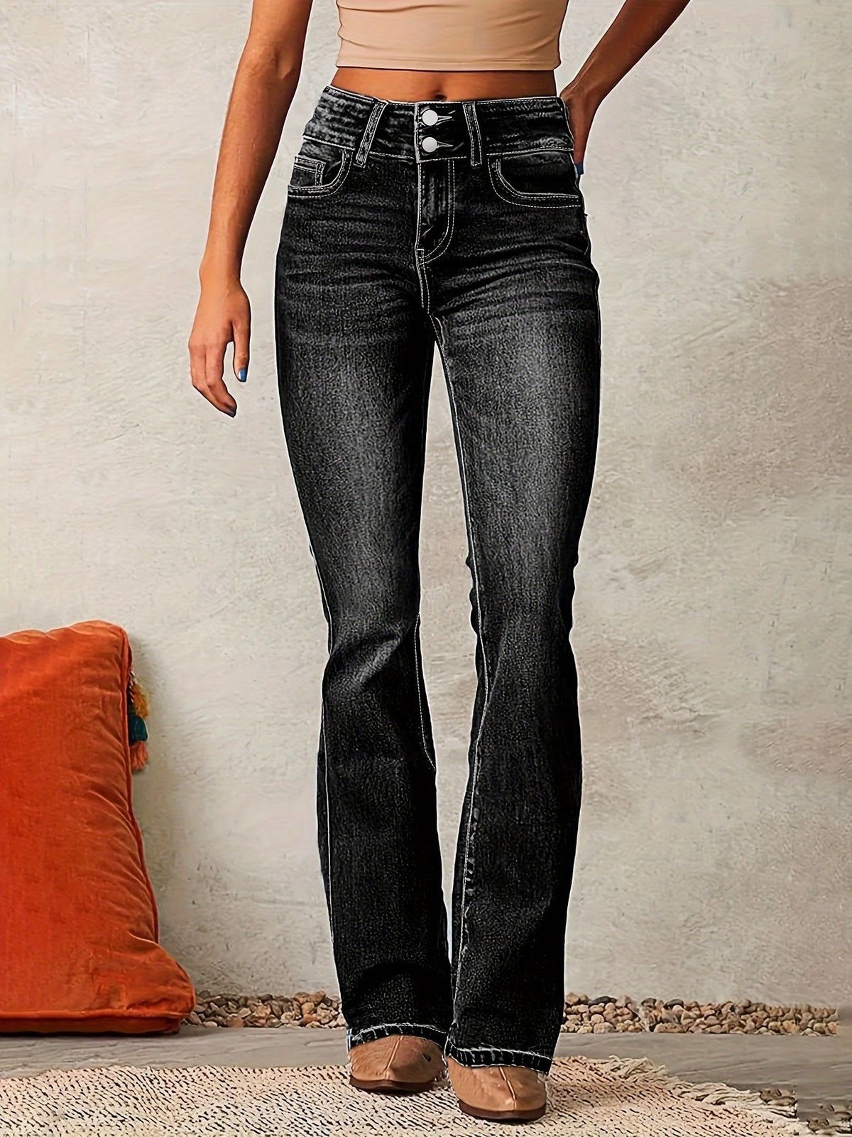 High-Waisted Wide-Leg Jeans
