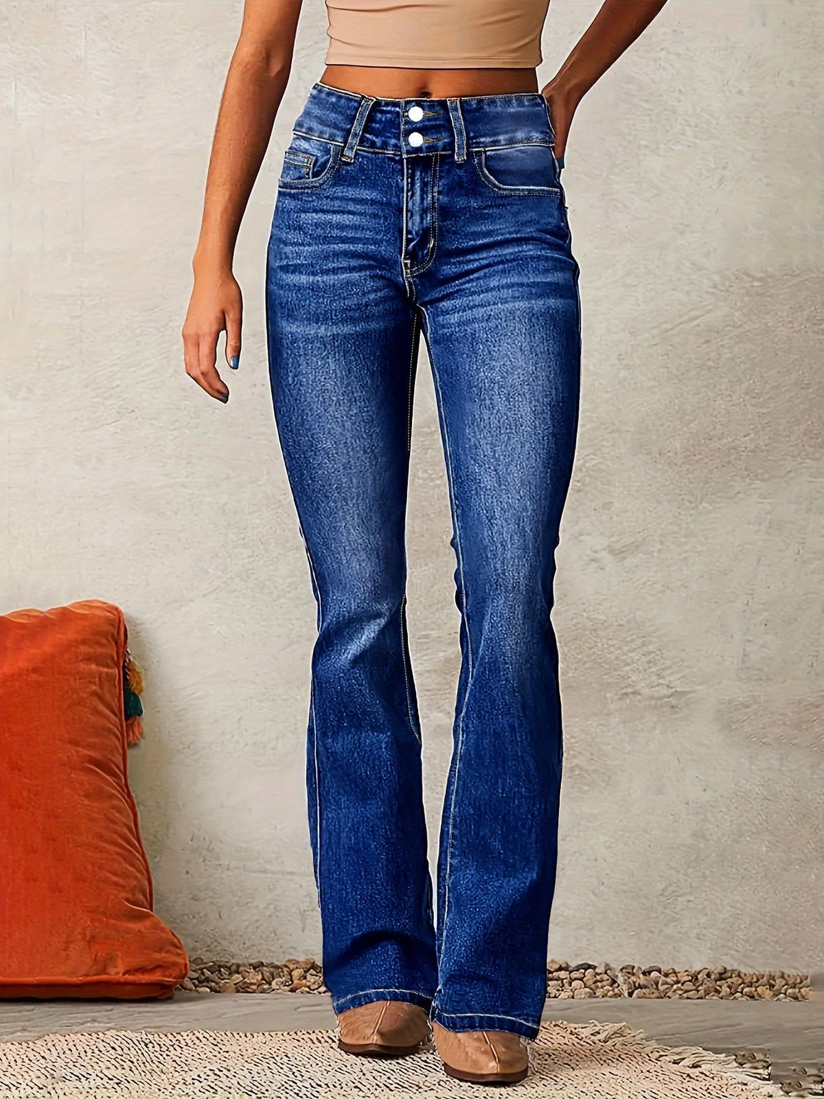 High-Waisted Wide-Leg Jeans
