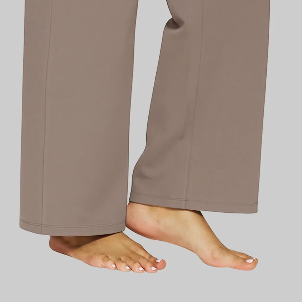 High-Waisted Wide-Leg Stretch Pants