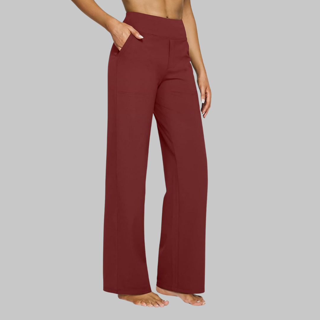 High-Waisted Wide-Leg Stretch Pants